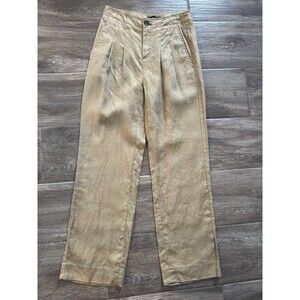 Banana Republic Camel Brown Linen Trousers with Pleats Women’s Size 0 Petite